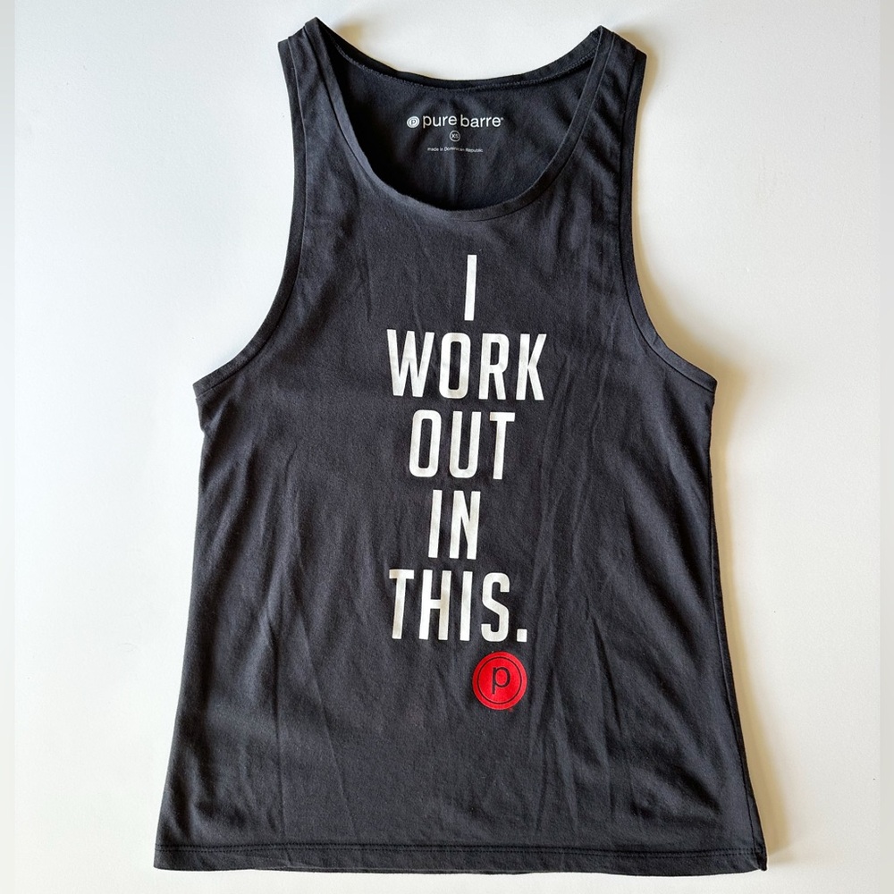 Pure Barre Black Muscle Tank “I Work Out In This”